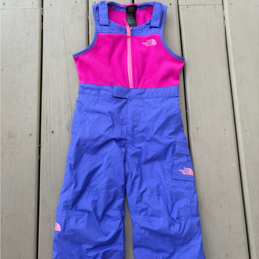 The North Face Kids' Pink and Purple snow Bibs